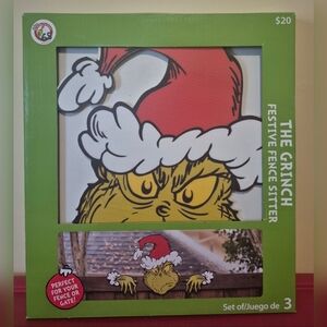 Grinch Holiday Fence Decor - Red, White, Green